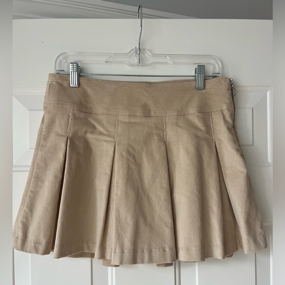 Beige Pleated Skirt